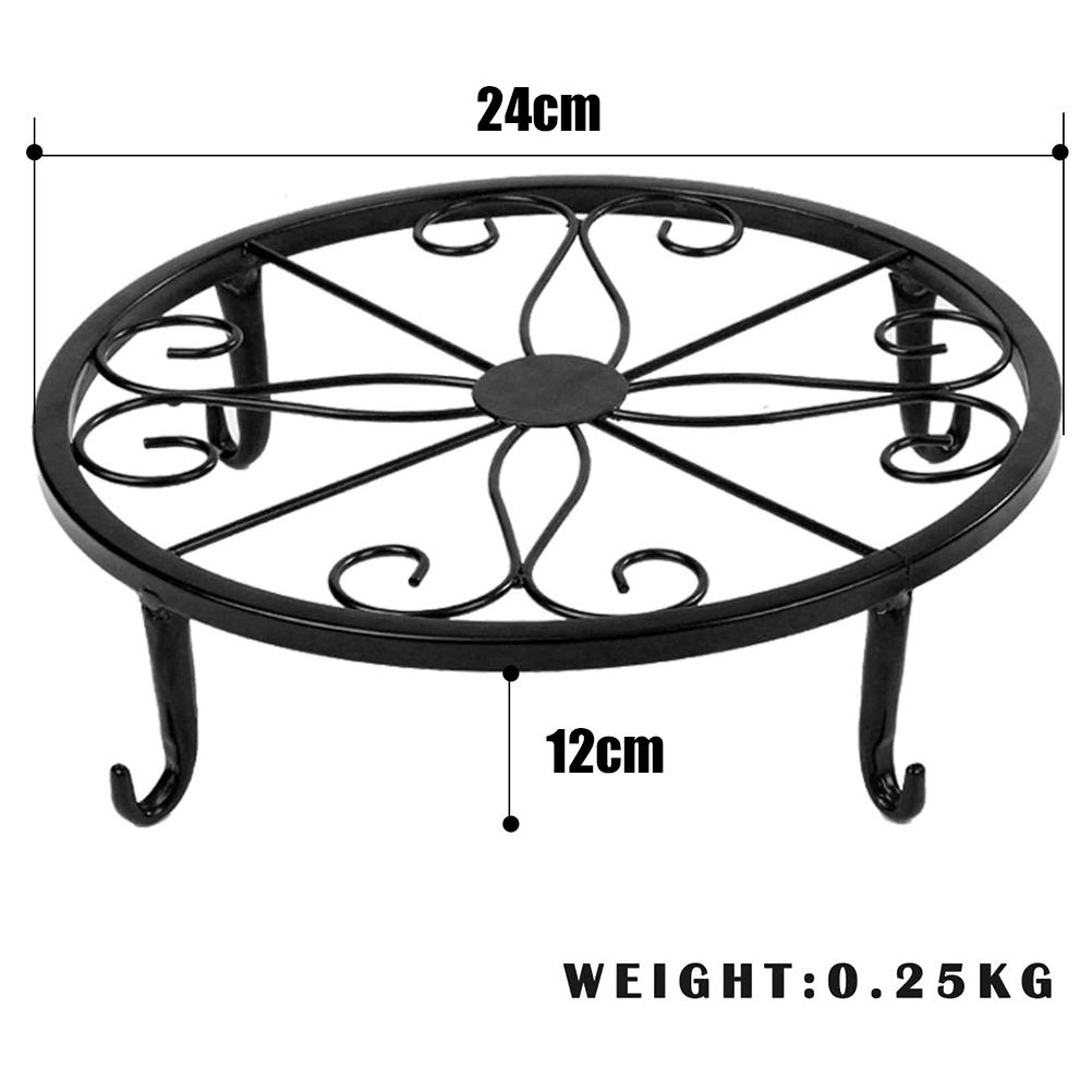 Classic Metal Iron Art Plant Pot Stand Flowerpot Base Holder Rack Indoor view 6