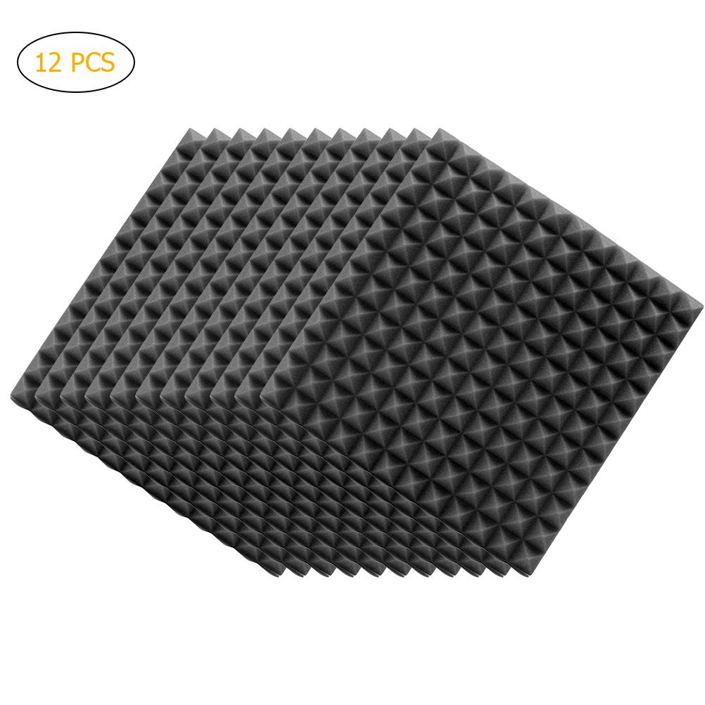 12Pcs Acoustic Foam Panels Acoustic Foam Sound Absorption Pyramid Studio