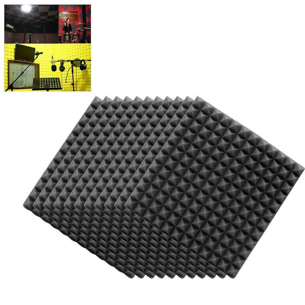 12Pcs Acoustic Foam Panels Acoustic Foam Sound Absorption Pyramid Studio view 5