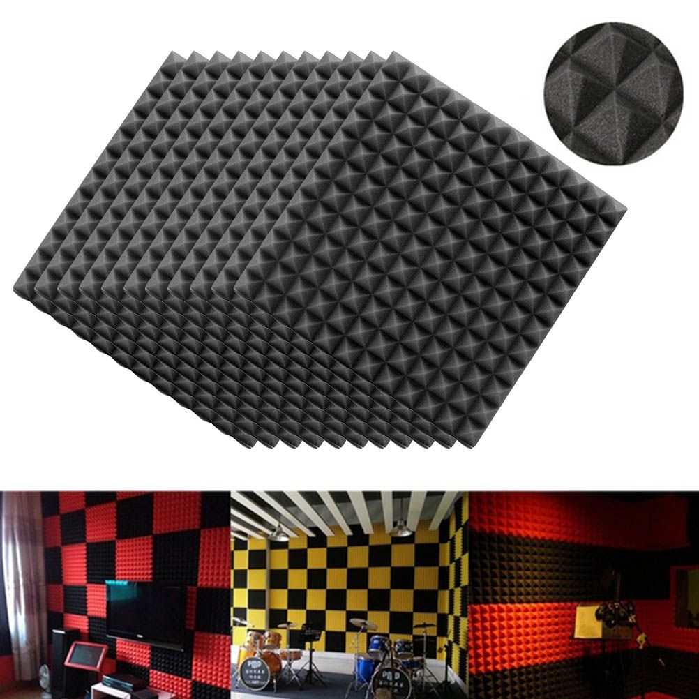 12Pcs Acoustic Foam Panels Acoustic Foam Sound Absorption Pyramid Studio view 10