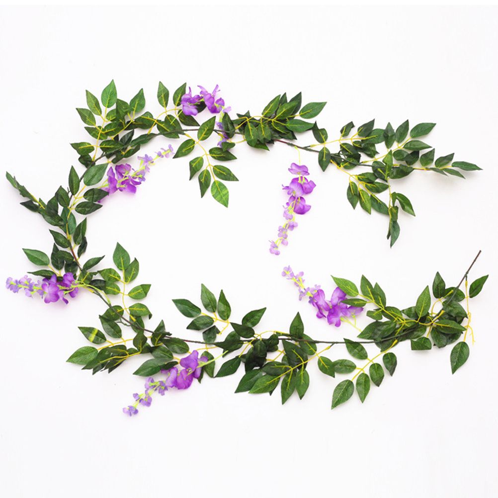 Artificial Flowers Wisteria Garland Vine Simulation Wreath Rattan Hanging view 2