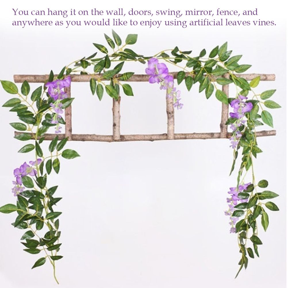 Artificial Flowers Wisteria Garland Vine Simulation Wreath Rattan Hanging view 4