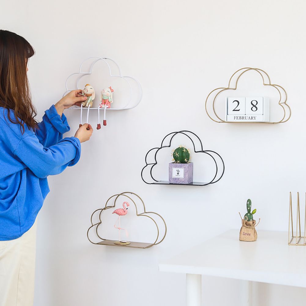 Cloud Shape Iron Storage Racks Hanging Decor Flower Pot Storage Rack Storage view 3