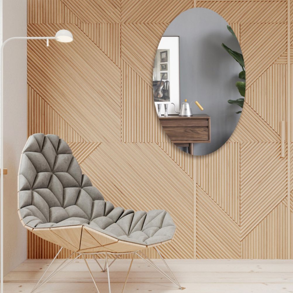42*27CM Mirror Decoration Wall Sticker Acrylic Ellipse Mirror Wall Stickers view 4