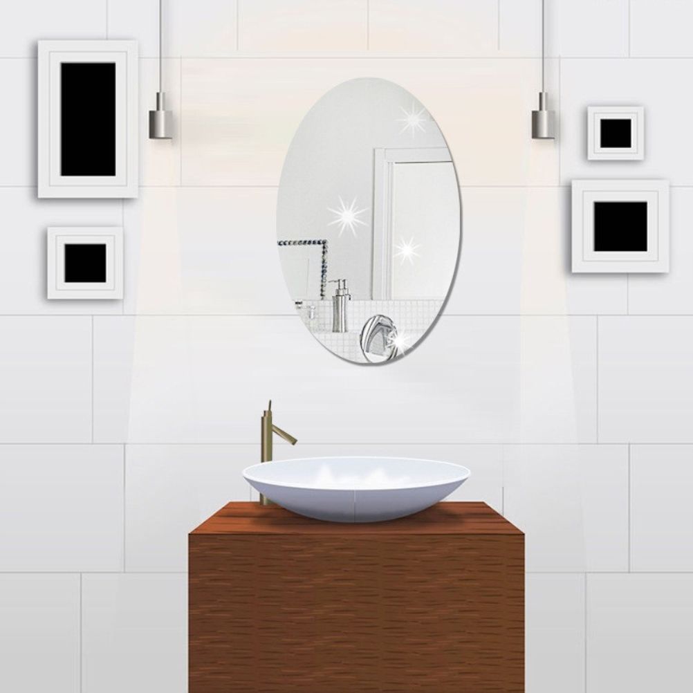 42*27CM Mirror Decoration Wall Sticker Acrylic Ellipse Mirror Wall Stickers view 7