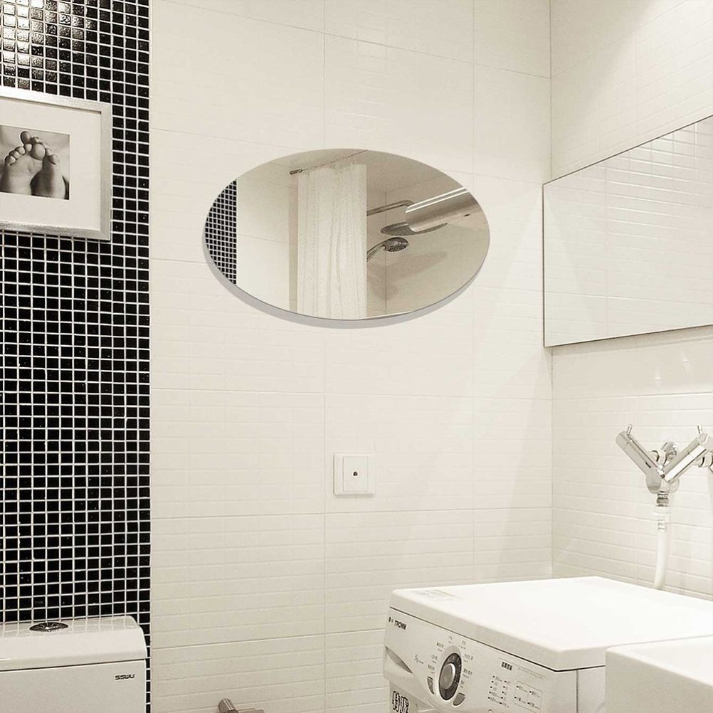42*27CM Mirror Decoration Wall Sticker Acrylic Ellipse Mirror Wall Stickers view 10