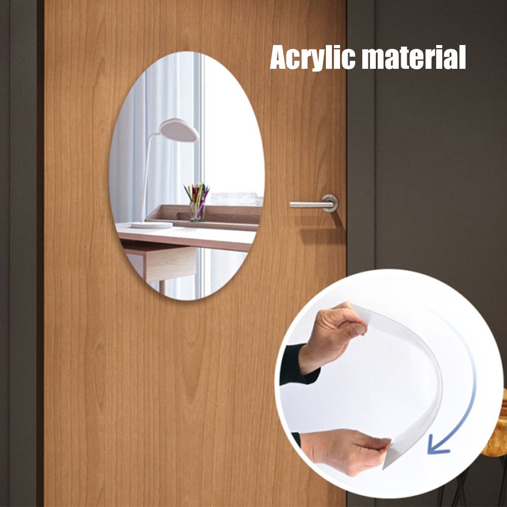 42*27CM Mirror Decoration Wall Sticker Acrylic Ellipse Mirror Wall Stickers view 13