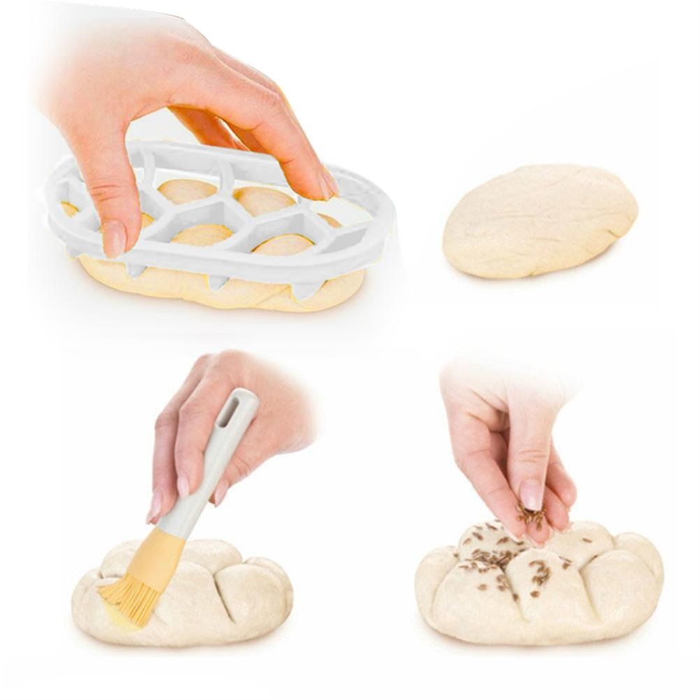 2PCS Dough Press Mold Set Baking Bread Rolls Mold Plastic Pastry Cutters view 3