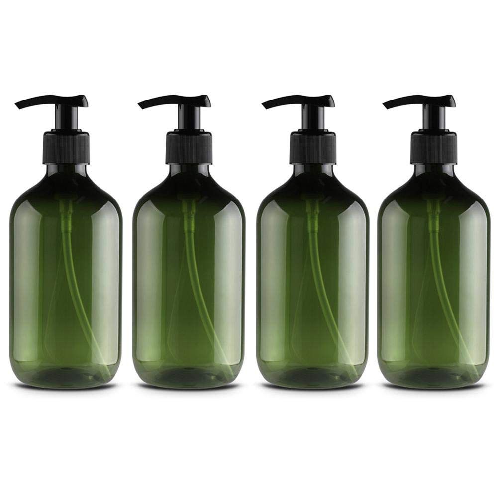 4PCS Plastic Bottles with Pump 500ml Refillable Plastic Soap Dispenser Bottle