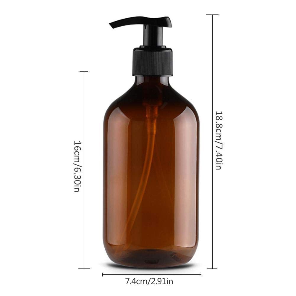 4PCS Plastic Bottles with Pump 500ml Refillable Plastic Soap Dispenser Bottle view 2
