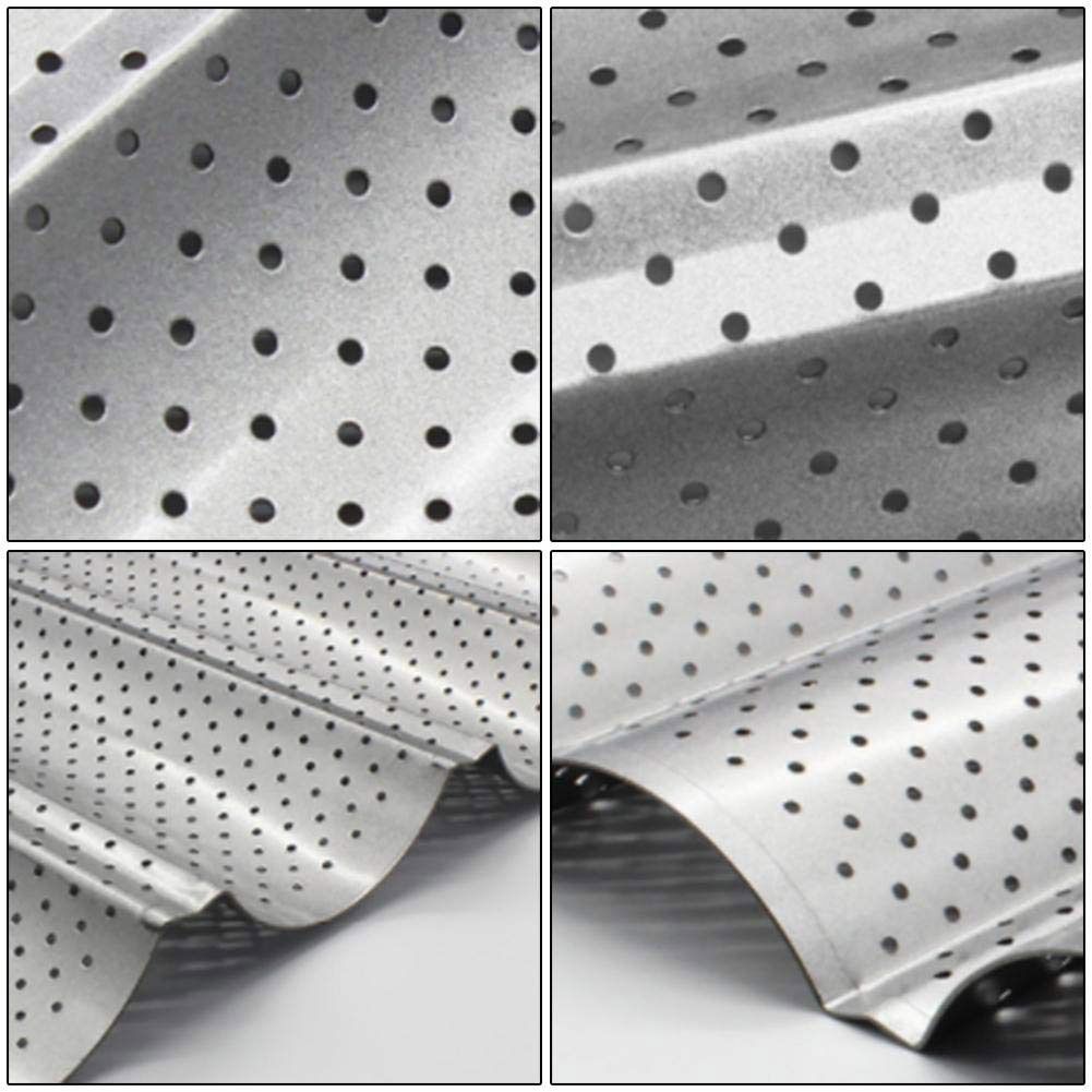 2 Slot Baguette Baking Tray Nonstick Bread Baking Tray Stainless Steel Baking Pan view 3