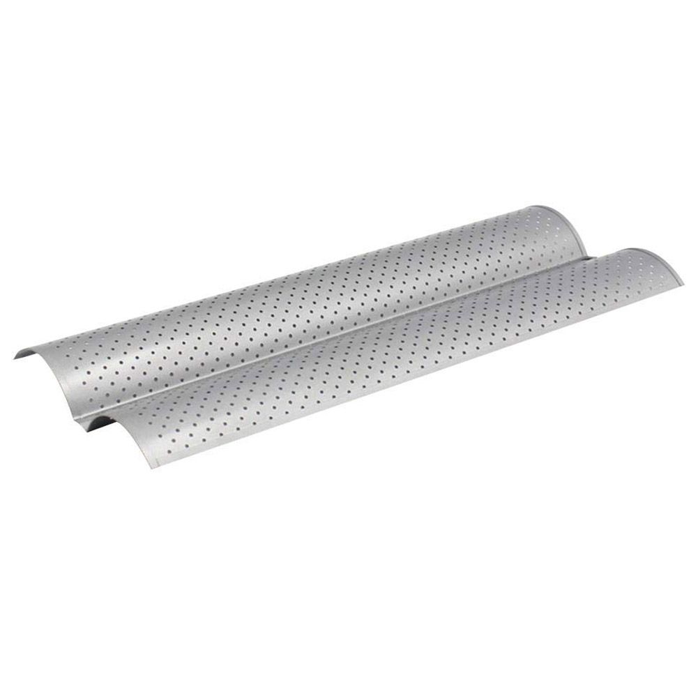 2 Slot Baguette Baking Tray Nonstick Bread Baking Tray Stainless Steel Baking Pan view 7