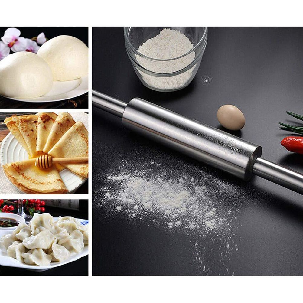Stainless Steel Rolling Pin Non Stick Rolling Pin for Baking Dough Pizza Pie view 6