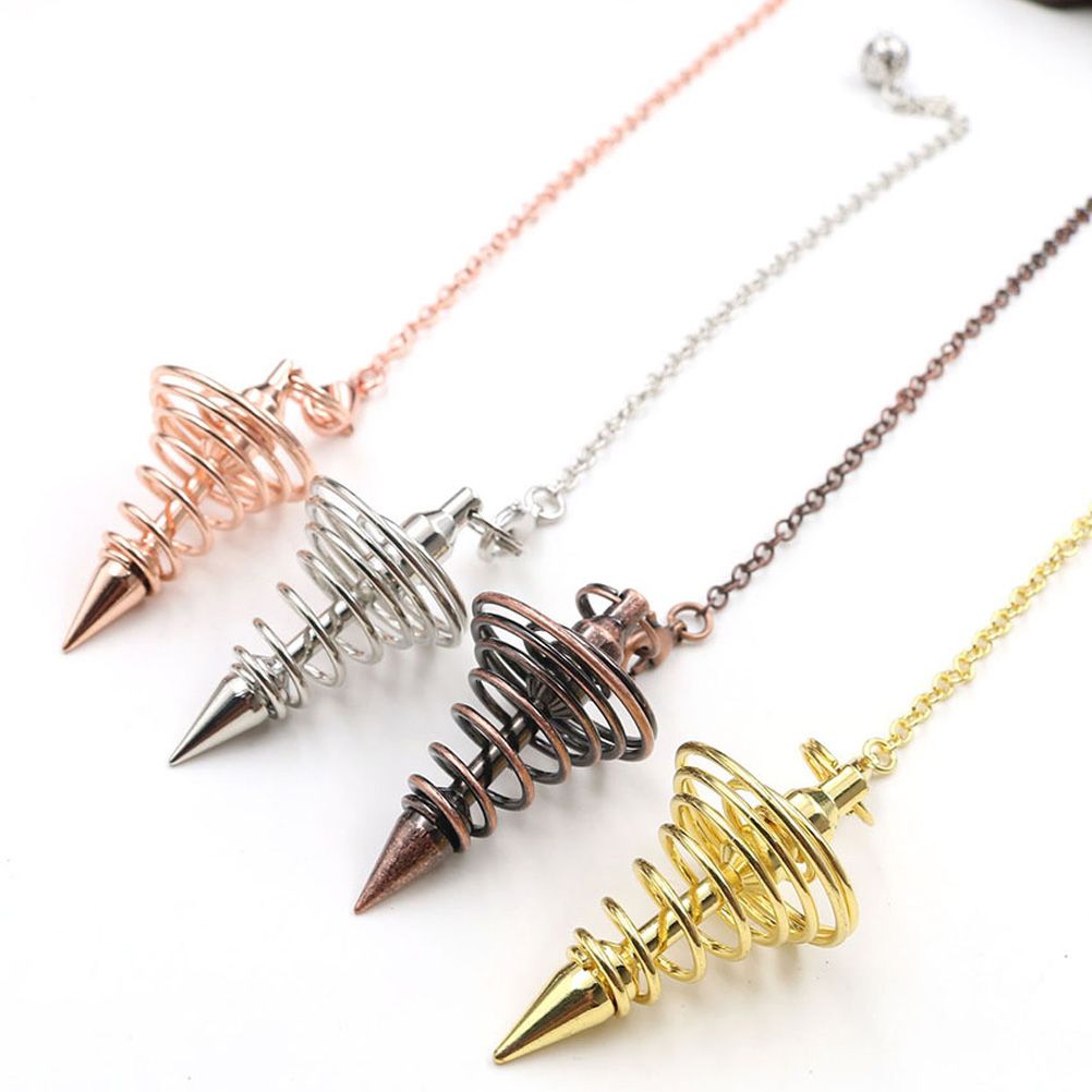 Metal Spiritual Pendulum for Divination Threaded Dowsing Pendulum Healing view 5