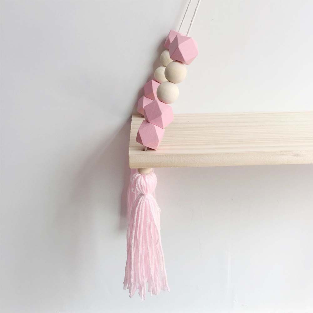 Ins Style Wall Shelf Child Decorative Shelf Hanging with Rope and Wooden Board view 5