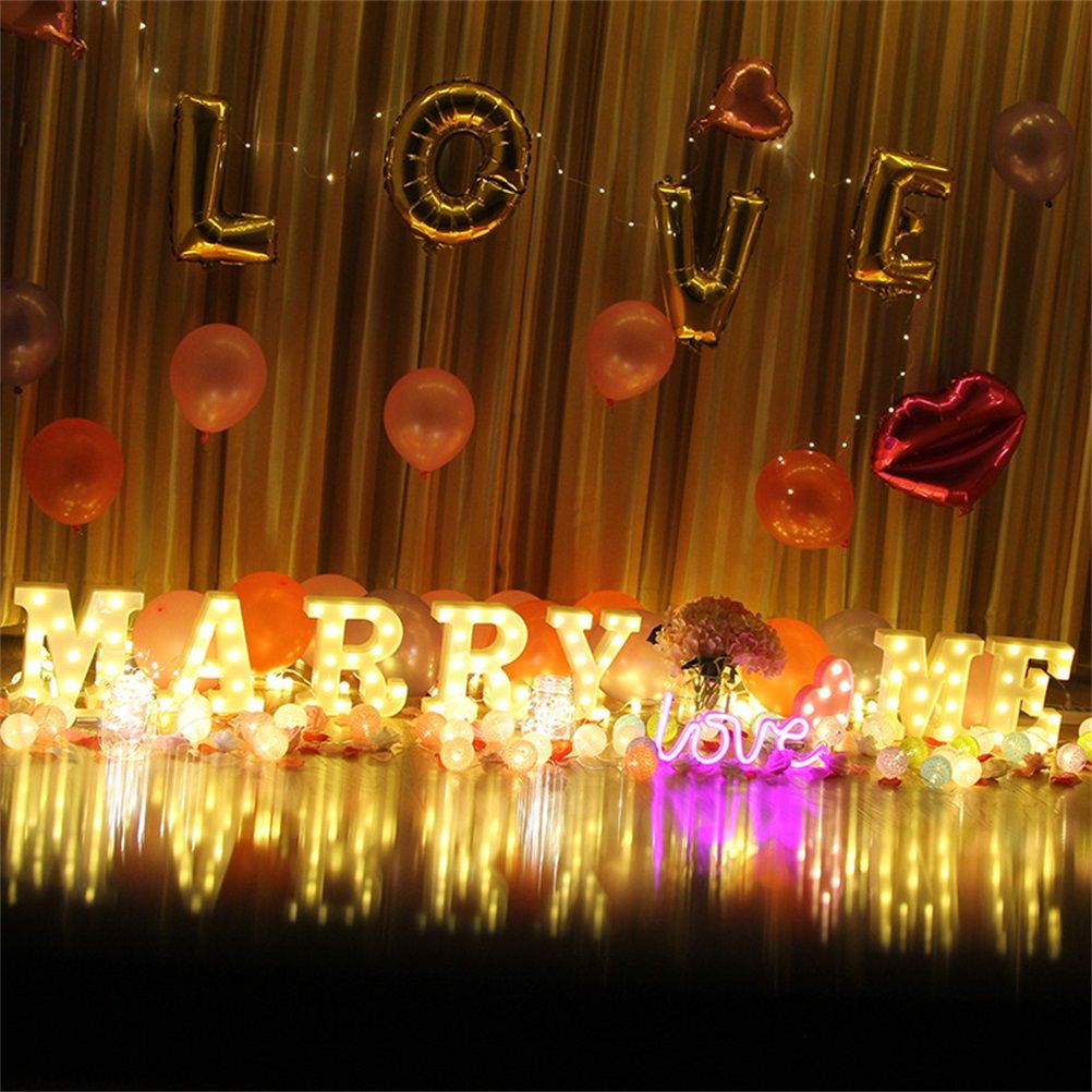LED 26 Alphabet Letter Number Lights Ampersand Symbol Love Heart Light Up Sign view 4