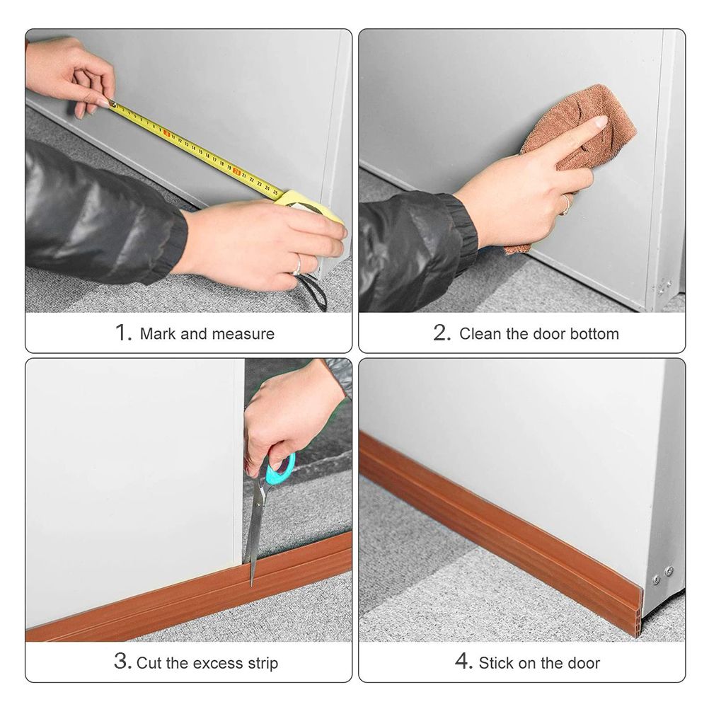 Door Draft Stopper Under Door for Exterior Interior Doors Door Sweep Strip view 3