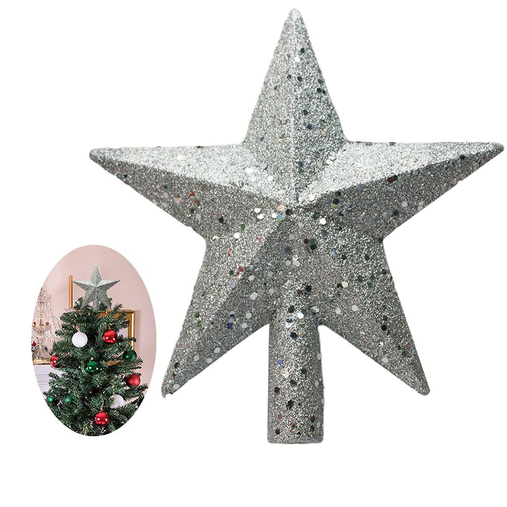 20cm Star Christmas Tree Topper Glitter Christmas Tree Decoration for Party view 2