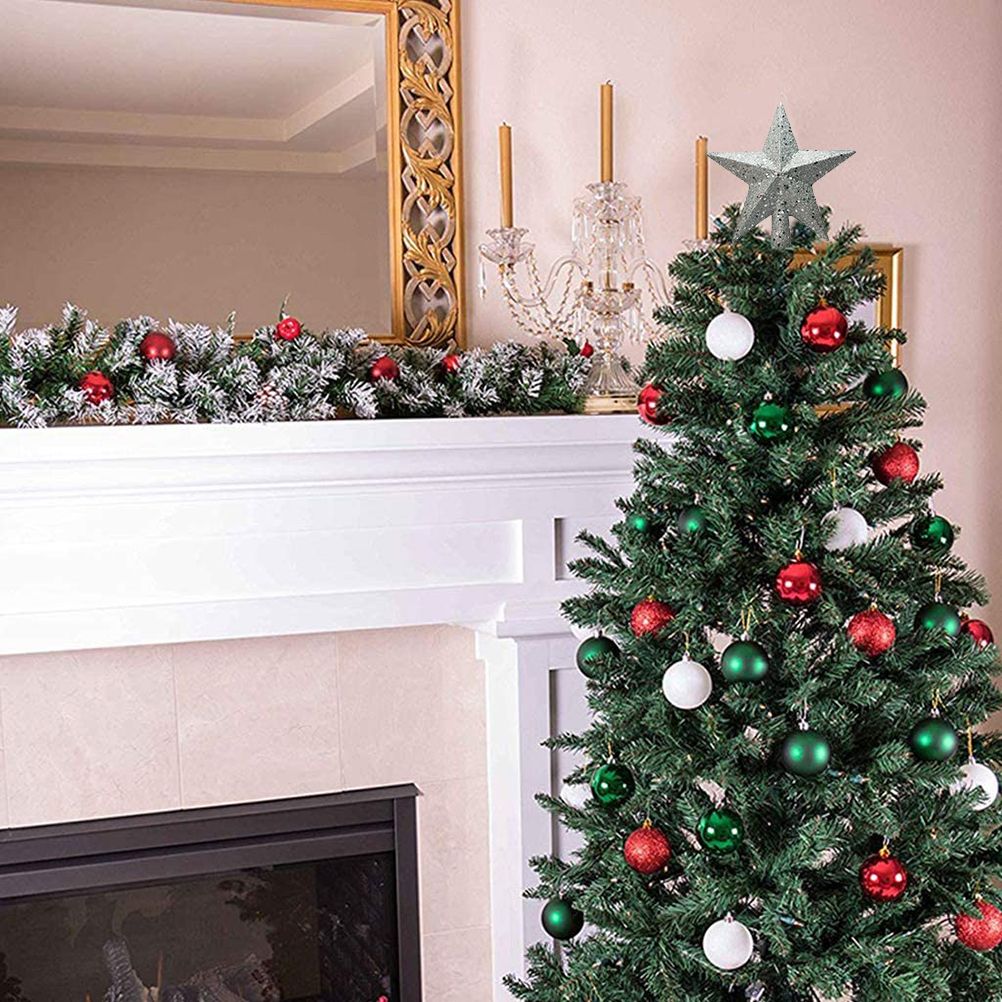 20cm Star Christmas Tree Topper Glitter Christmas Tree Decoration for Party view 3