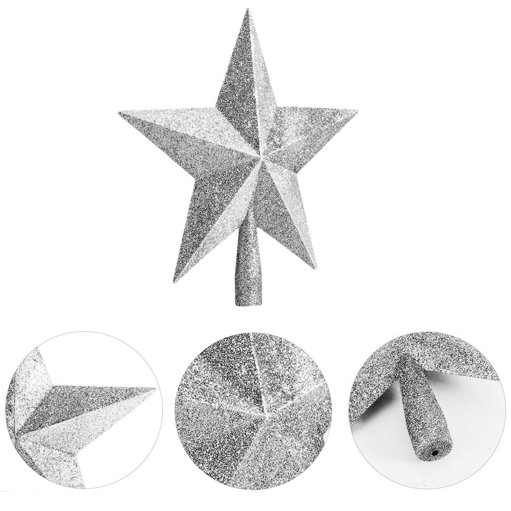 20cm Star Christmas Tree Topper Glitter Christmas Tree Decoration for Party view 4