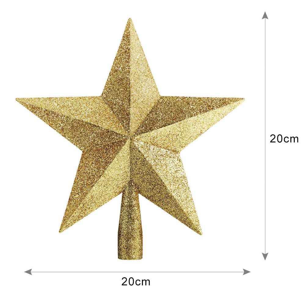 20cm Star Christmas Tree Topper Glitter Christmas Tree Decoration for Party view 5