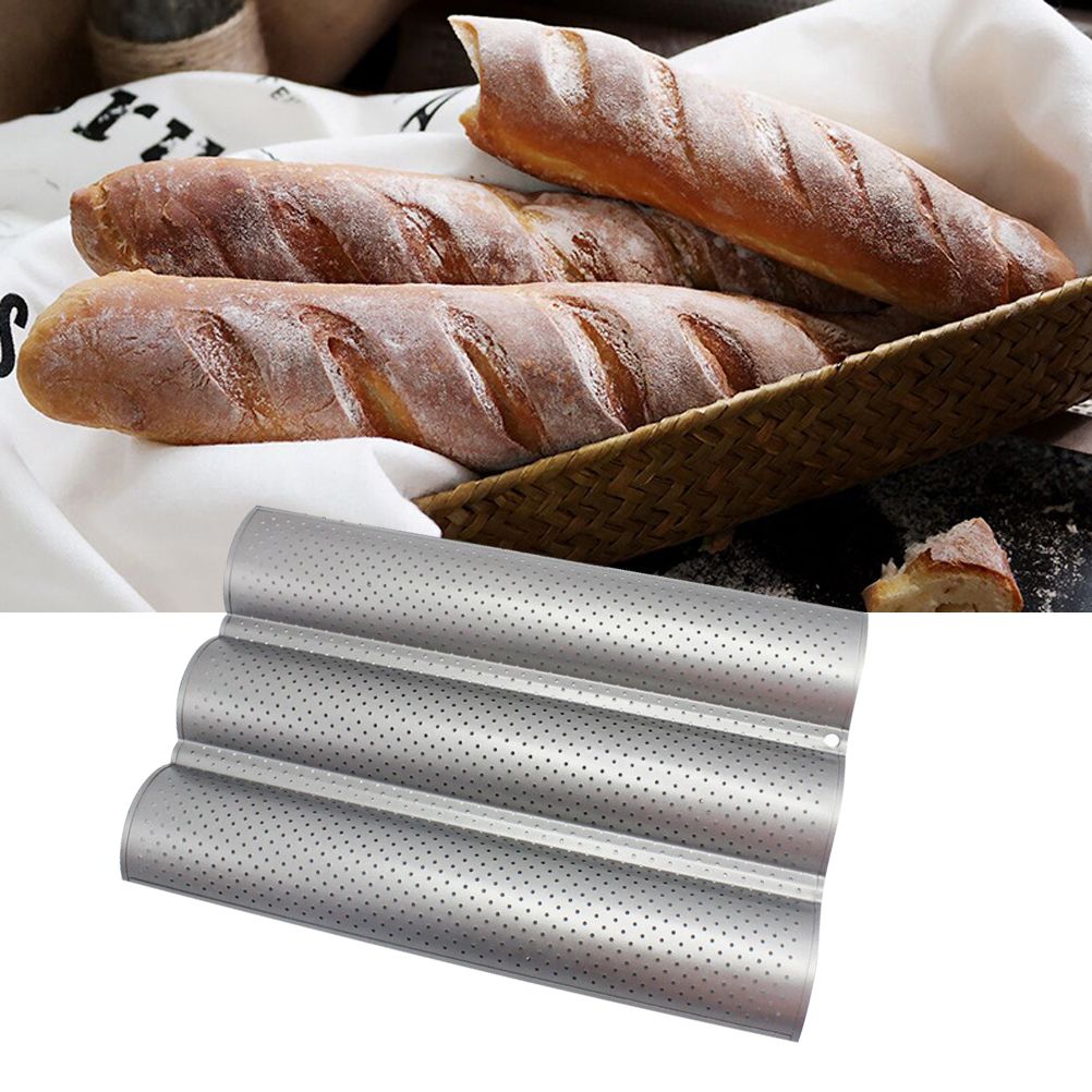 Non Stick Perforated French Bread Pan Bakeware Toast Cooking Bake Mold Home view 5