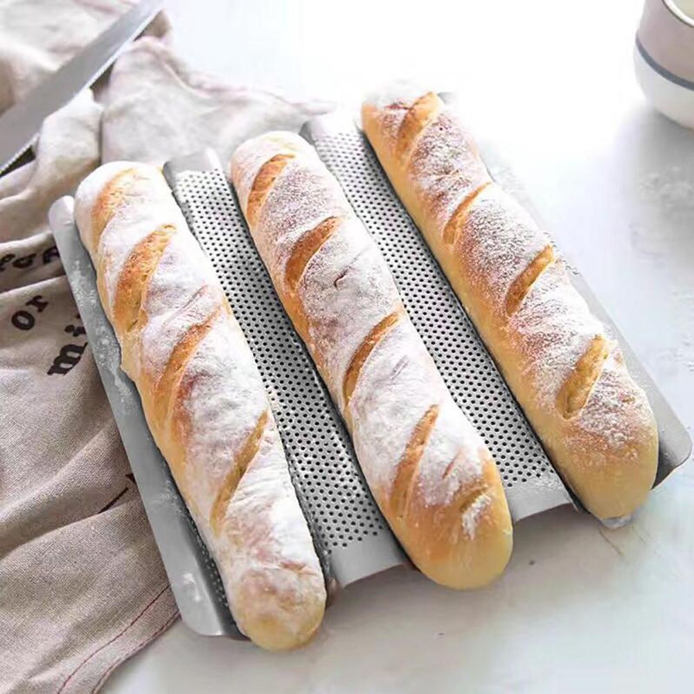 Non Stick Perforated French Bread Pan Bakeware Toast Cooking Bake Mold Home view 6