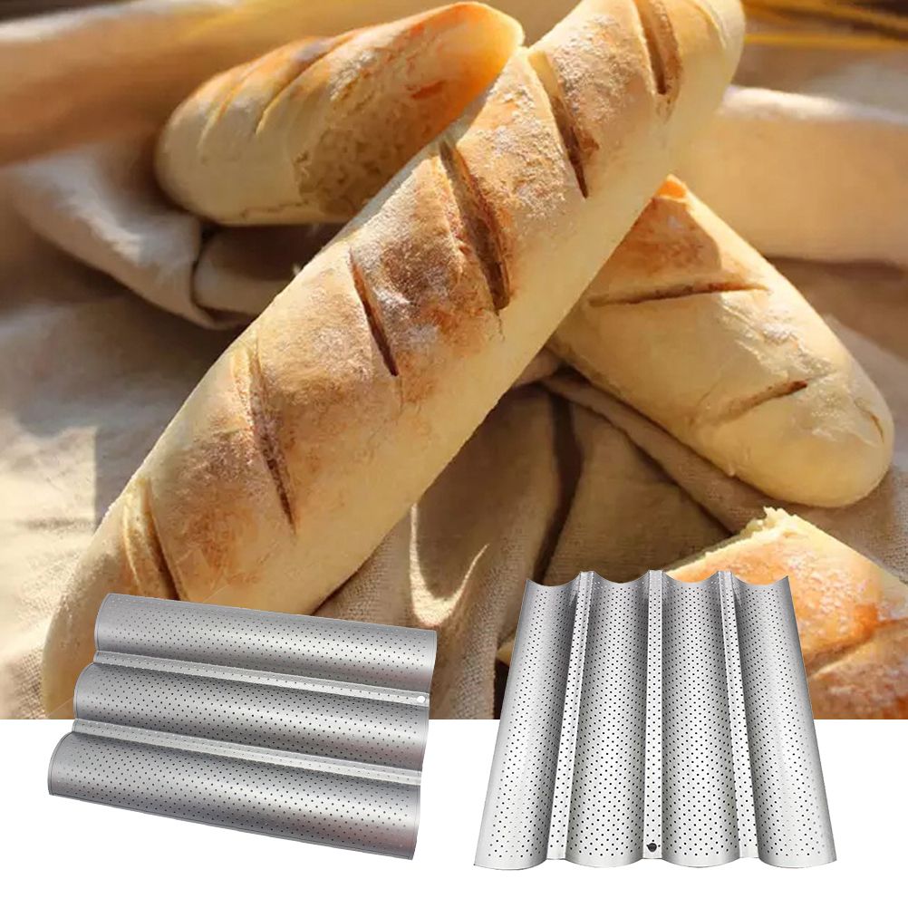 Non Stick Perforated French Bread Pan Bakeware Toast Cooking Bake Mold Home view 9