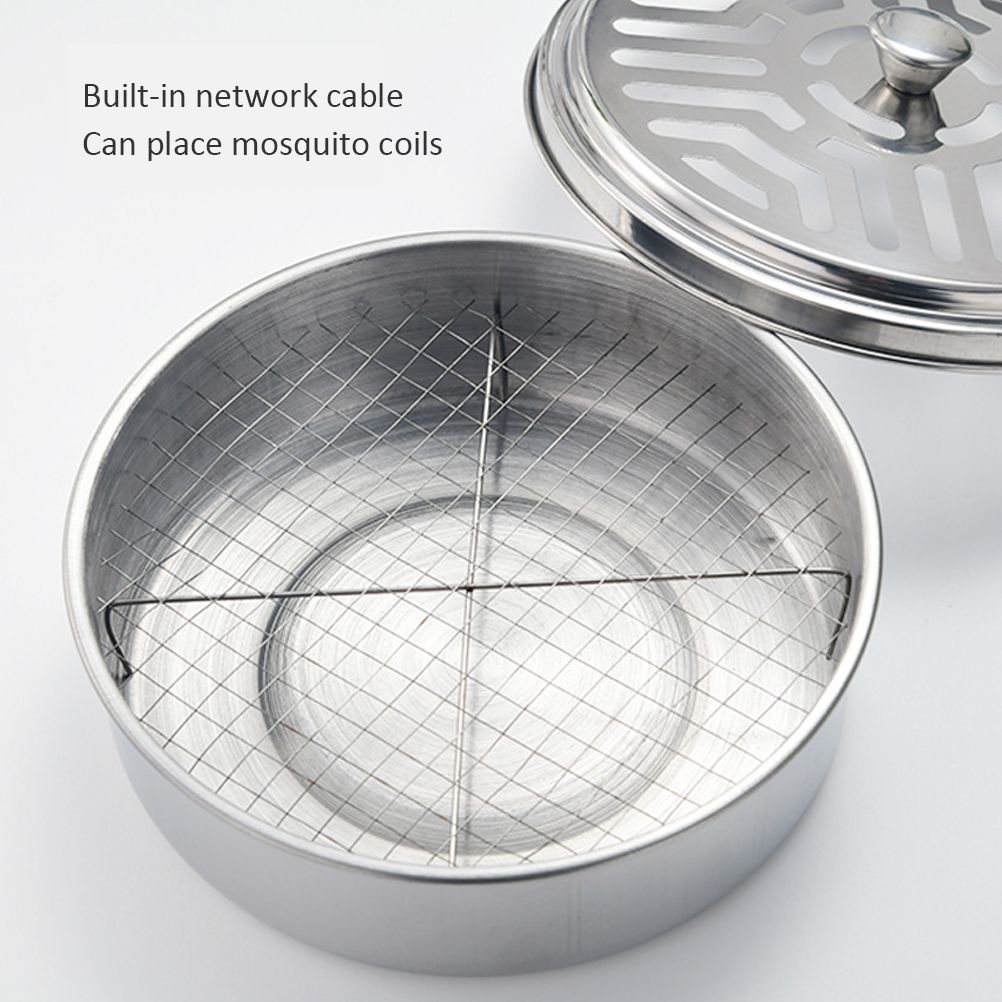 Round Mosquito Coil Holder Stainless Steel Mosquito Coil Disk Portable view 8