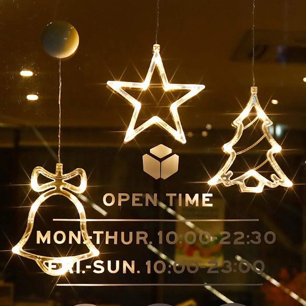 Window Sucker Holiday Lamp LED Christmas Trees Deer Bell Star Santa Hanging view 3
