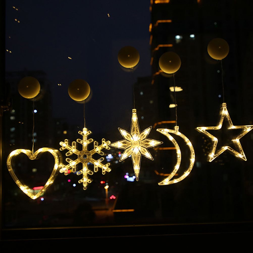 Window Sucker Holiday Lamp LED Christmas Trees Deer Bell Star Santa Hanging view 4