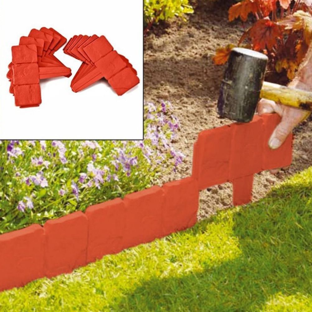 20pcs Landscape Edging Border Plastic Garden Fence Lawn Decorative Border — image 1
