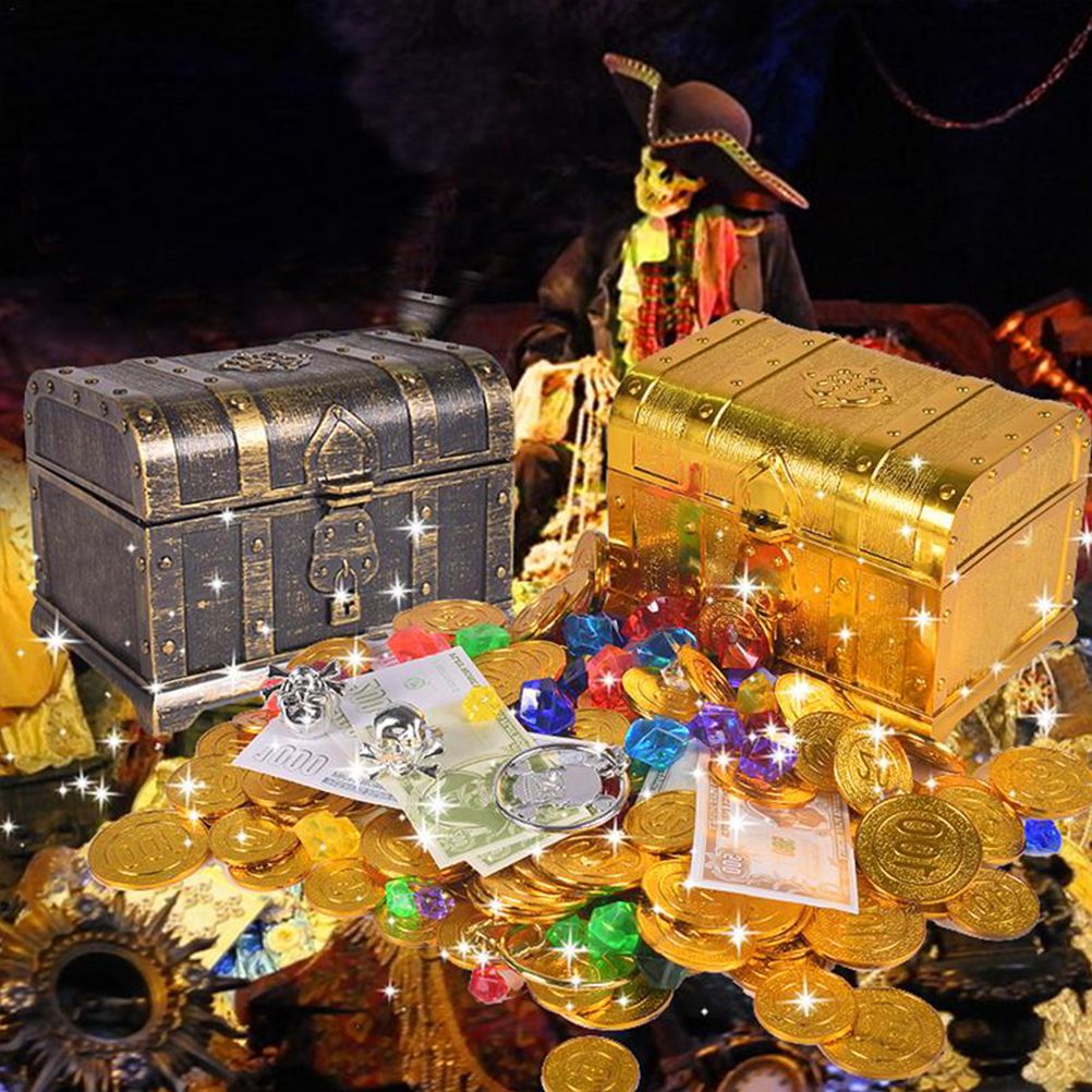 Plastic Pirate Treasure Box Jewelry Storage Box Organizer Makeup Gift Box view 3