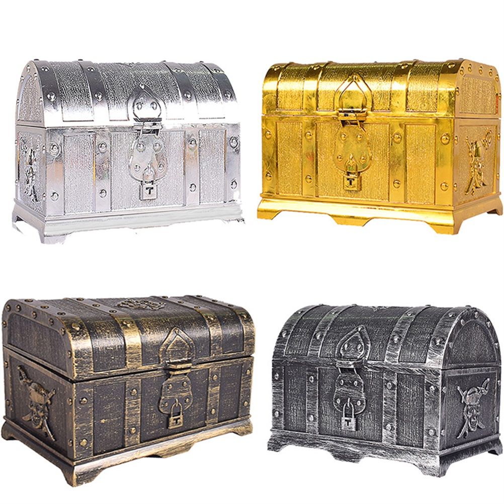 Plastic Pirate Treasure Box Jewelry Storage Box Organizer Makeup Gift Box view 4