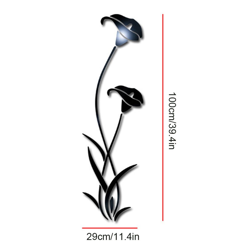 Flower Mirror Wall Sticker Removable Mirror Sticker Modern Wall Sticker Home view 2