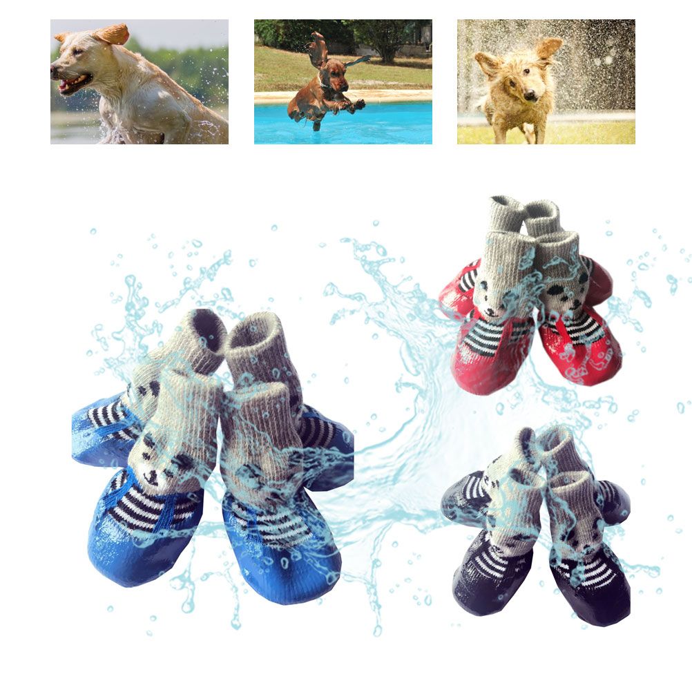 4PCS Pet Socks Anti Slip Waterproof Paw Protector Outdoor Sports Socks Shoes view 4