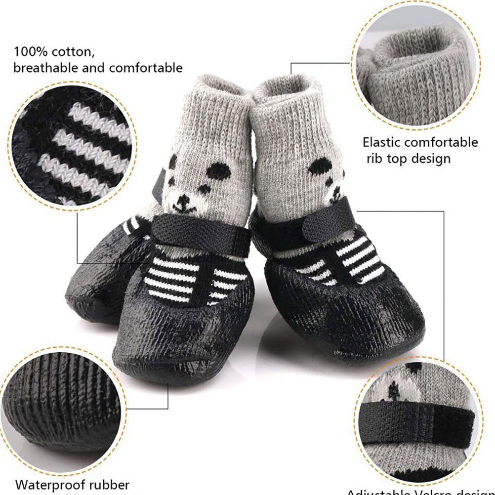 4PCS Pet Socks Anti Slip Waterproof Paw Protector Outdoor Sports Socks Shoes view 5