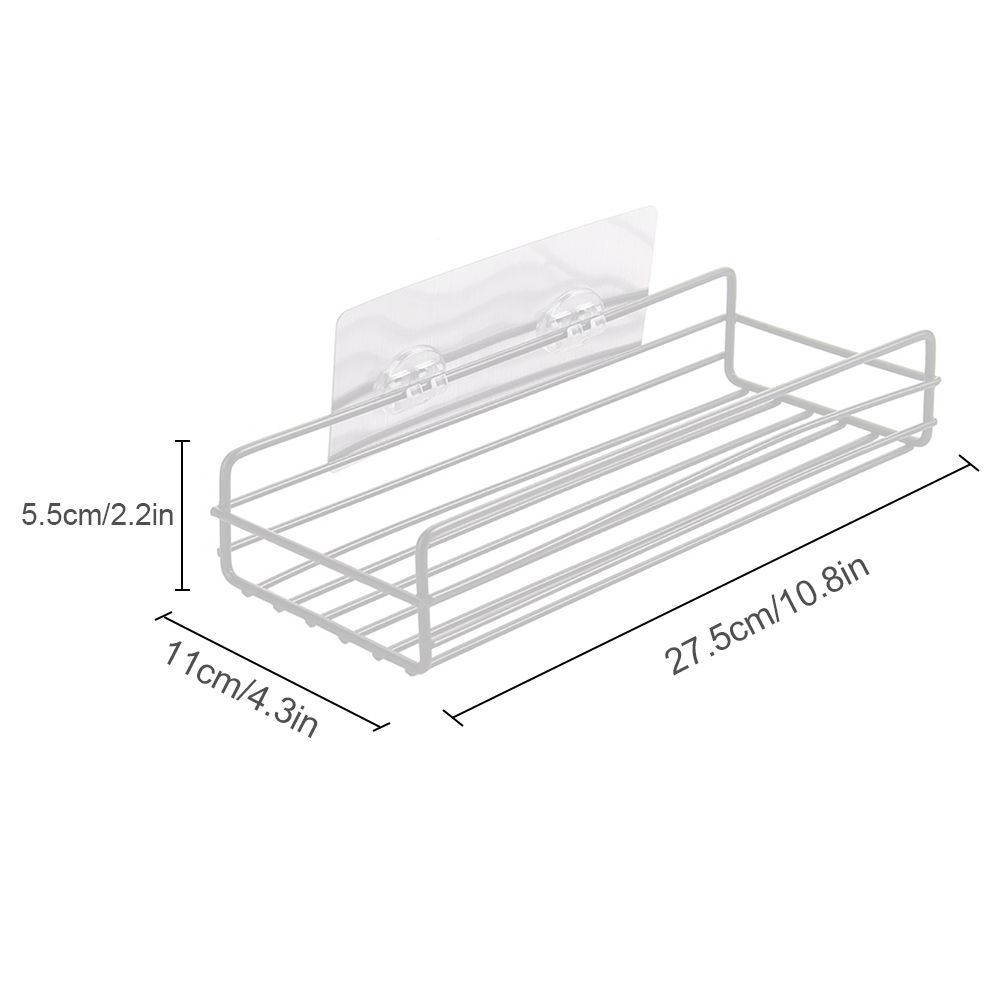 Wrought Iron Bathroom Storage Rack with Sucker Toilet Bowl Sundries Organizer view 2