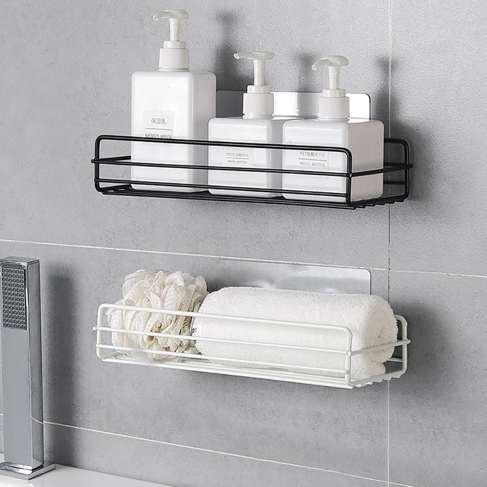 Wrought Iron Bathroom Storage Rack with Sucker Toilet Bowl Sundries Organizer view 4