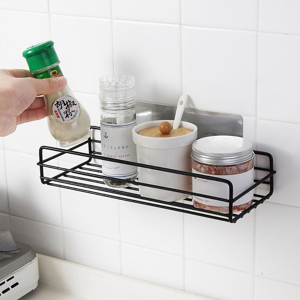 Wrought Iron Bathroom Storage Rack with Sucker Toilet Bowl Sundries Organizer view 5
