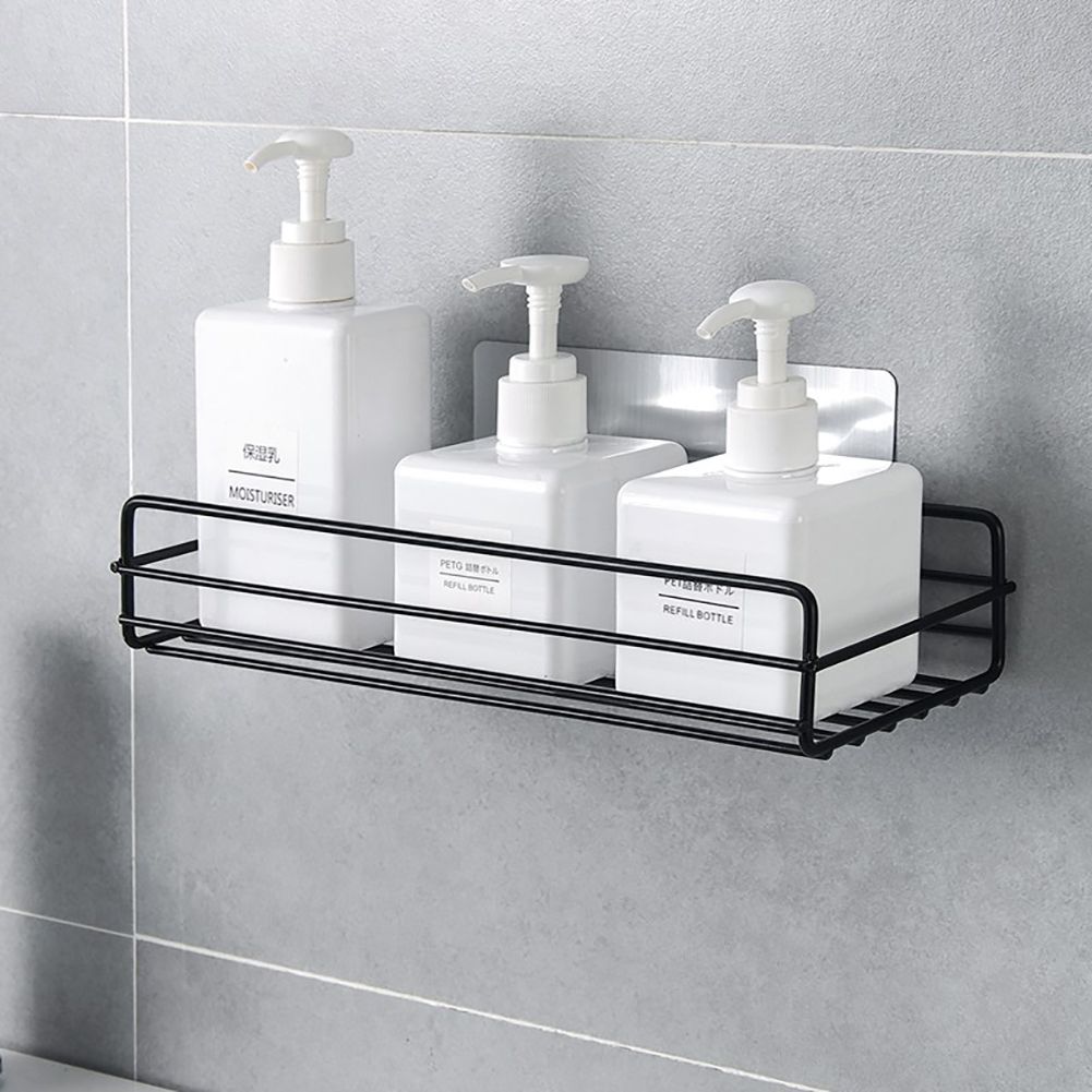 Wrought Iron Bathroom Storage Rack with Sucker Toilet Bowl Sundries Organizer view 10