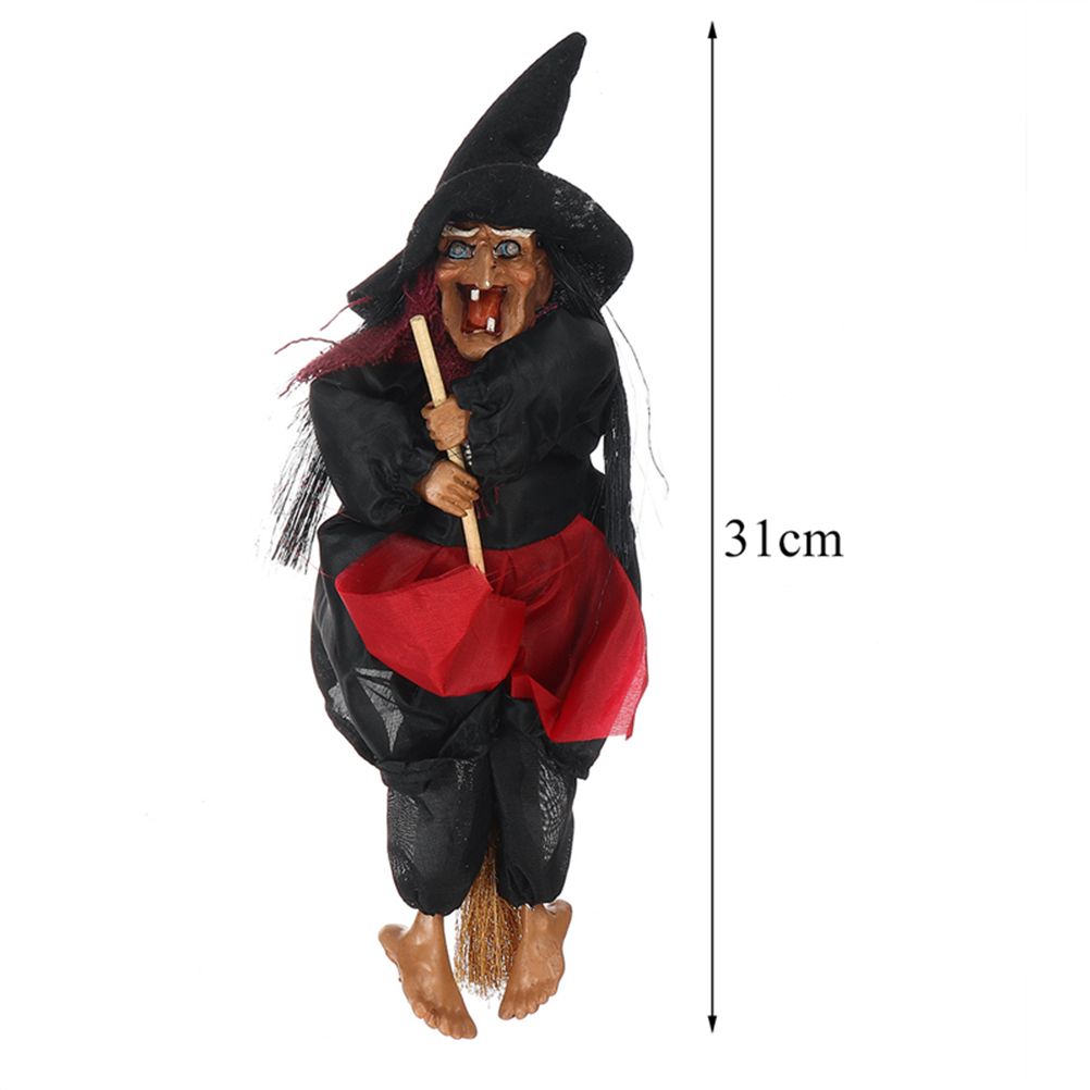 Halloween Hanging Witch Dolls Voice Control Prop Animated Ghost Scary Riding view 5