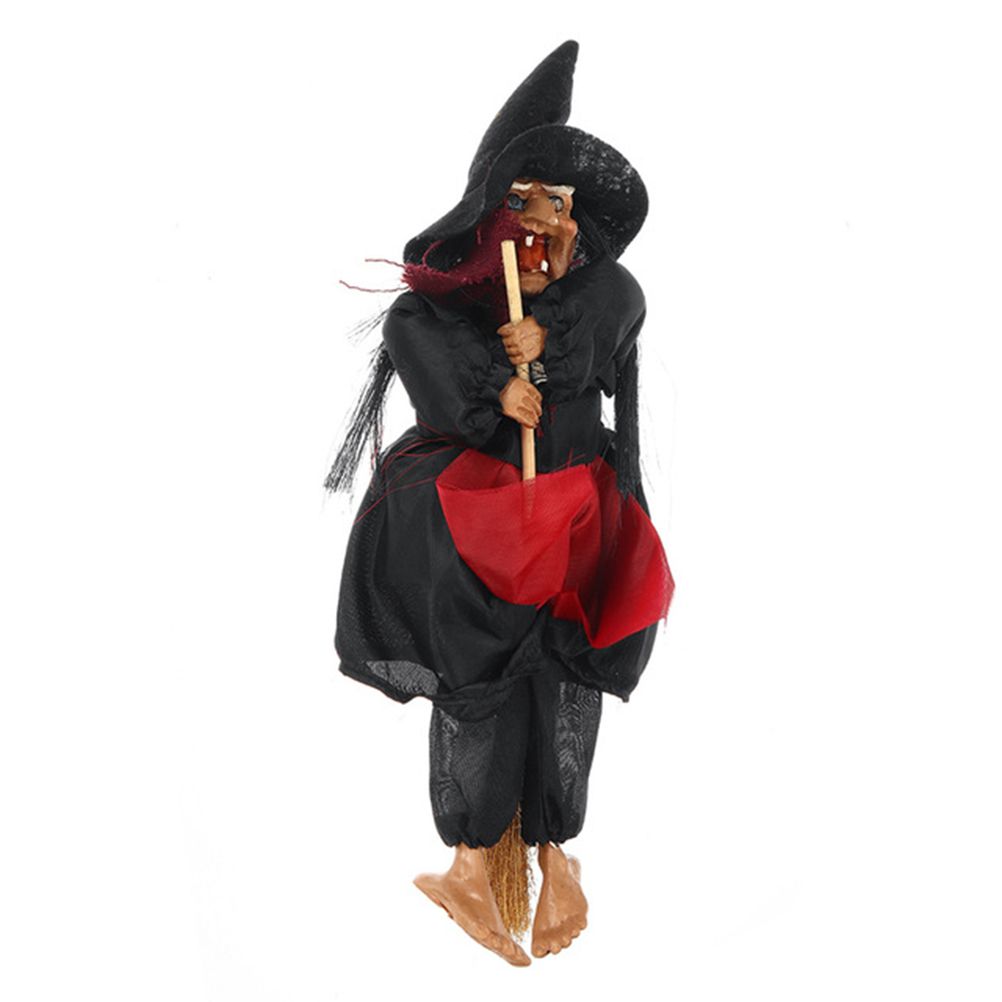 Halloween Hanging Witch Dolls Voice Control Prop Animated Ghost Scary Riding