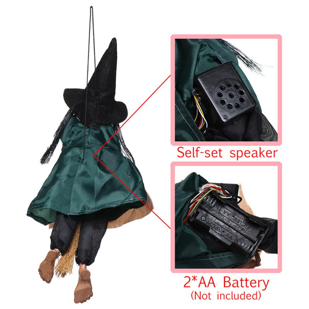 Halloween Hanging Witch Dolls Voice Control Prop Animated Ghost Scary Riding view 4