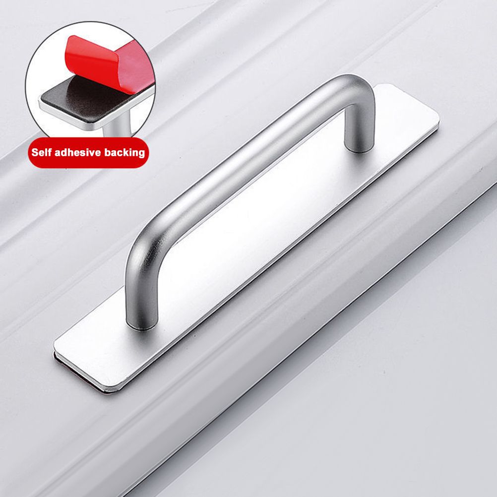 Self Stick Cabinet Drawer Handles Pulls Aluminum Alloy Drawer Push Pull view 3