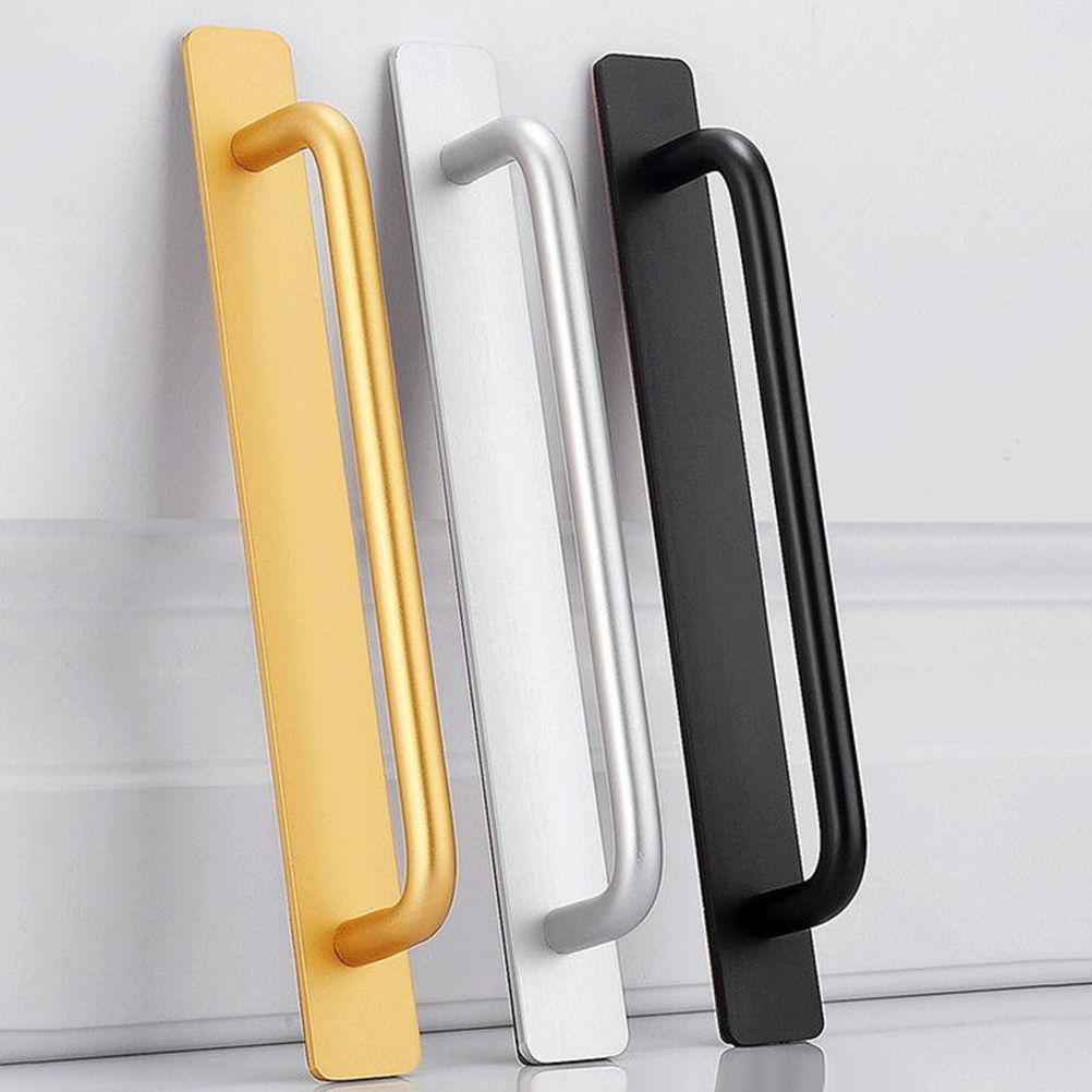 Self Stick Cabinet Drawer Handles Pulls Aluminum Alloy Drawer Push Pull view 9