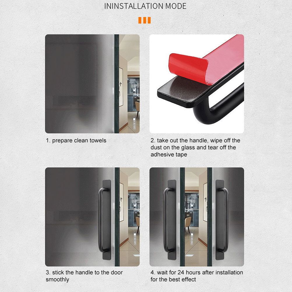 Self Stick Cabinet Drawer Handles Pulls Aluminum Alloy Drawer Push Pull view 6