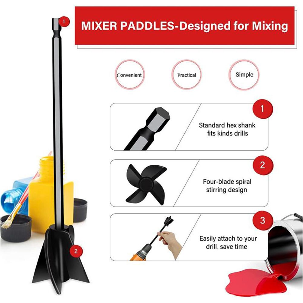 Resin Mixer Epoxy Mixer Paddles Paint Mixer for Drill Reusable Bidirectional view 7