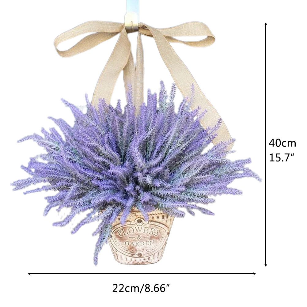 Artificial Hanging Flowers in Basket for Front Door Hanging Lavender Wreath view 3