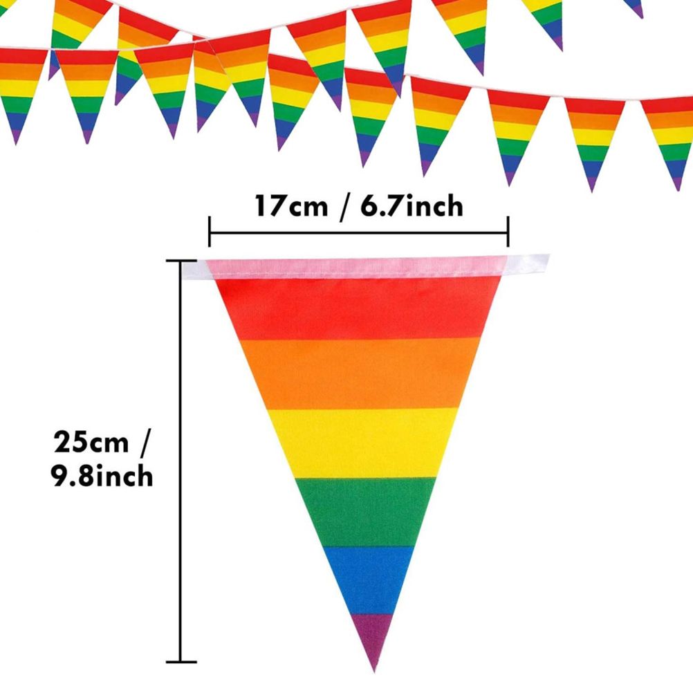 Rainbow Pride Pennant Flags Banner Gay Pride Pennant Banner for Bar Outdoor view 2